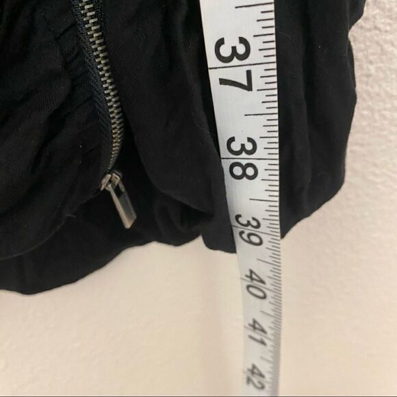 BCBGMaxazria Doris Black Dress Bodycon Size Ruched Zipper skirt romantic goth M - Picture 6 of 11